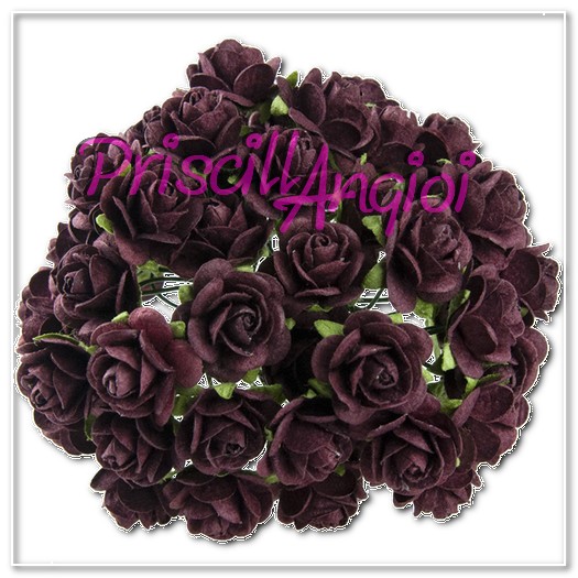 10 rosas abiertas 1.5 cm color MORADO NAZARENO - Haga un click en la imagen para cerrar